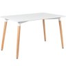 KIT - Mesa de jantar retangular Eames 80 x 120 cm branco + 4 cadeiras Eiffel DSW Azul petróleo - 2
