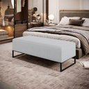 Ver imagem 7 de Kit 02 Puffs Bali W01 Base Ferro 120x50 Cm Linho Cinza