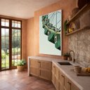 Ver imagem 1 de Quadr Canvas Roda Gigante Verde Vintage 70x50cm Mold Branca