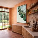 Ver imagem 5 de Quadr Canvas Roda Gigante Verde Vintage 70x50cm Mold Branca