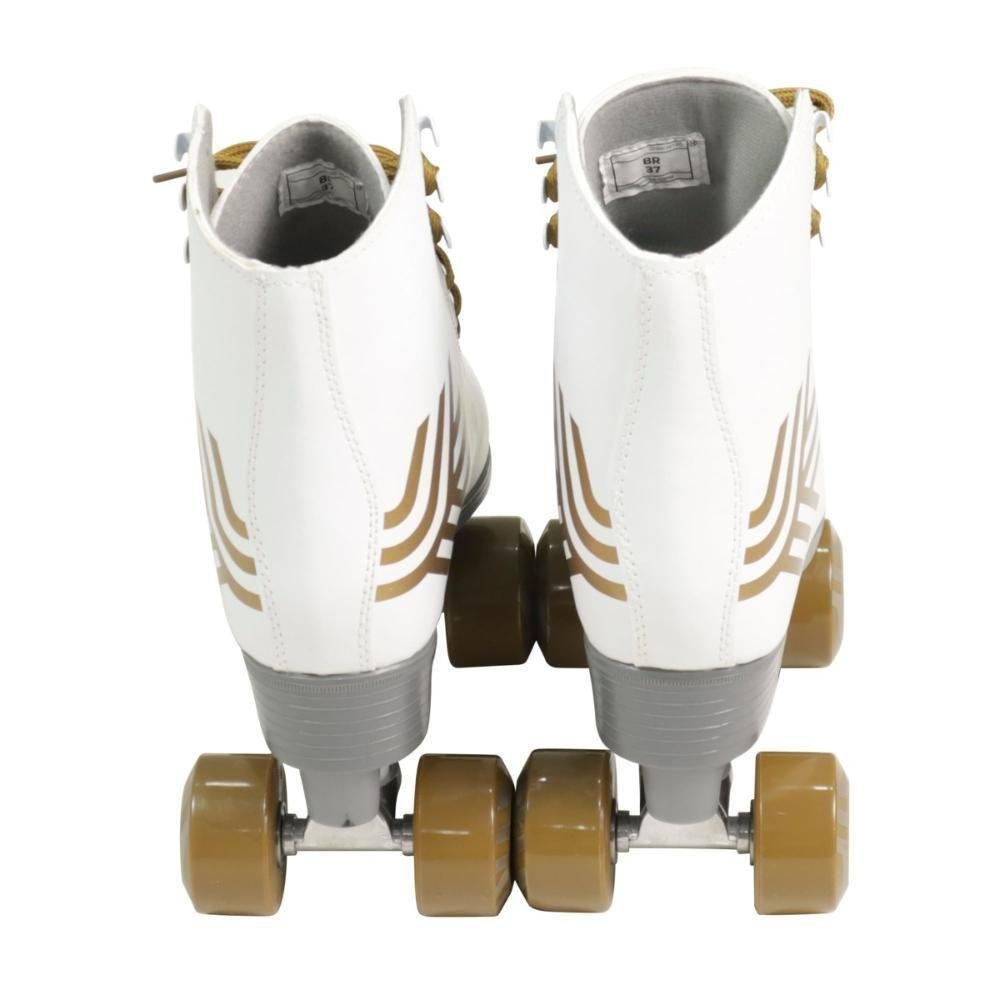 Patins Bel Quad- Retro Top Branco-dourado Tam. 36 (p55) - 2