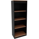 Ver imagem 5 de Estante Armário Alta Livreiro Multiuso Office 4 Prateleiras Amêndoa/preto