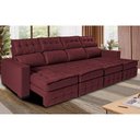 Ver imagem 1 de Sofá Retrátil e Reclinável 3.20m Molas Ensacadas e Costura Tripla Cama inBox Nobre Suede Vinho