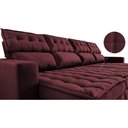 Ver imagem 4 de Sofá Retrátil e Reclinável 3.20m Molas Ensacadas e Costura Tripla Cama inBox Nobre Suede Vinho