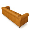Ver mais imagens de Sofá Living Sala de Estar Stanford Chesterfield 3 Lugares 260cm Pés de Madeira Couro Mel G58 - Gran