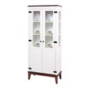 Ver imagem 1 de Cristaleira Laura 2 Portas Cor Branco com Amendoa 180 Cm - 59882