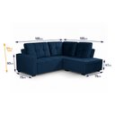 Ver imagem 2 de Sofá de Canto com Chaise Ibarra Suede Velut Azul - King House