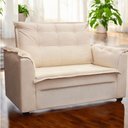 Ver imagem 1 de Sofá 2 Lugares Namoradeira Marrocos 1,40m Sala de Tv Estar Recepção Suede Bege Mabe Magazine