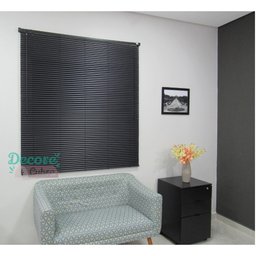 Persiana Horizontal PVC25mm BLOCK LUXO 80larg x 220alt Preta - Quarto/Sala/ Escritório/Cozinha/Lavan - 2