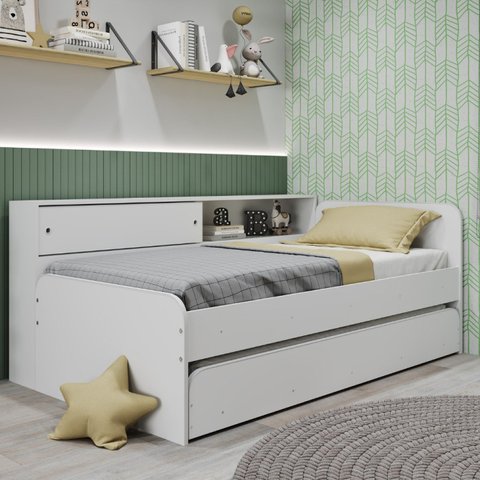 Bicama Infantil com Modulo Lateral Caracol Branco