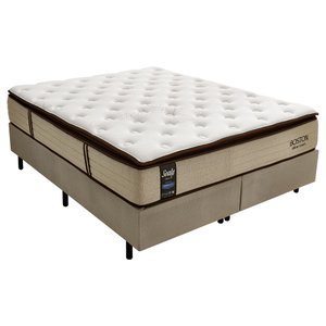 Cama Box com Colchão Queen Molas Ensacadas Boston Sealy 158x198 158x198cm
