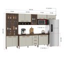 Ver imagem 4 de Cozinha Modulada Completa Fidelitá Lisboa 6 Peças 330cm 15 Portas 3 Gavetas com Tampo