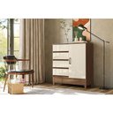 Ver imagem 2 de Guarda Roupa Casal Fit 6 Portas de Bater com Cômoda 1 Porta 4 Gavetas MDP Jequitibá Off White