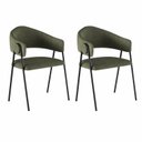 Ver imagem 4 de Kit 2 Cadeiras Poltronas para Sala de Estar Verde/Preto