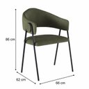 Ver imagem 3 de Kit 2 Cadeiras Poltronas para Sala de Estar Verde/Preto