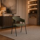 Ver imagem 1 de Kit 2 Cadeiras Poltronas para Sala de Estar Verde/Preto