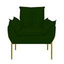 Ver imagem 3 de Poltrona Sofá Luxo Base Metal Dourada Recepção Escritório Verde