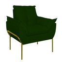 Ver imagem 1 de Poltrona Sofá Luxo Base Metal Dourada Recepção Escritório Verde