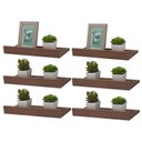 Ver imagem 2 de Kit 6 Prateleiras Porta Quadros 50 X 15cm Nogal Suporte Invisível