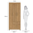 Ver imagem 4 de Guarda Roupa Solteiro 3 Portas 2 Gavetas Mônaco com Pés