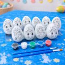 Ver imagem 1 de Ovos Coelhos Páscoa para Pintar Colorir com Pincel Kit 26pçs