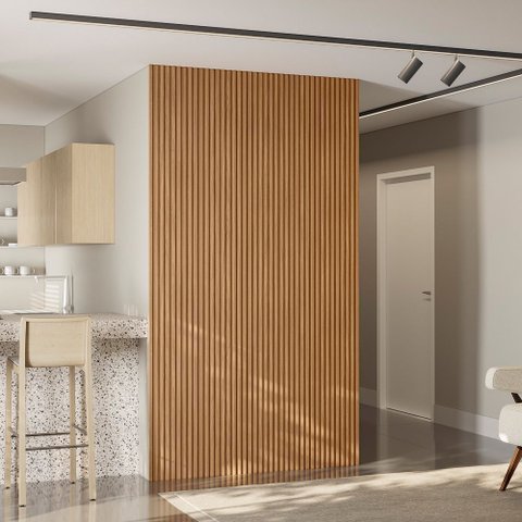 Painel Ripado modular 2,50x1,41cm (3,53m²) Nature Fosco