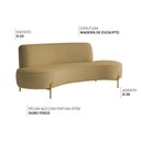 Ver imagem 3 de Sofá Orgânico 2 Lugares 150cm Argos Pés Ouro Fosco Bouclé Camel - Nexta Casa