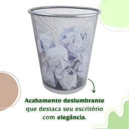 Lixeira Cesto Aramado Prata 10l - 4