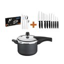 Ver imagem 2 de Kit - Panela de Pressão 4,5 Grafite + 1 Conjunto Facas 9pç + 1 Faqueiro Inox 24pç - Tramontina