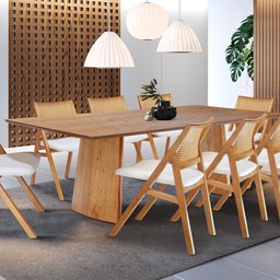 Mesa de Jantar Retangular Malta Cinamomo Claro 240cm Fabrispuma 240x120 - 5