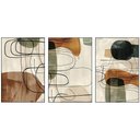 Ver imagem 2 de Quadro Decorativo Minimalista Abstrato Boho Moldura Filete:Moldura Preta/40X60