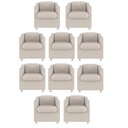 Ver imagem 1 de Kit 10 Poltronas Decorativa Reforçada Recepção Clinica Salão Suede Bege
