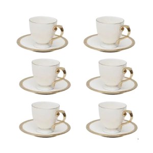 Conjunto 6 Xícaras de Café com Pires Linha Paddy