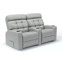 Ver imagem 1 de Sofá 2 Lugares Reclinável Elétrico em Couro Bovino Cor Cinza Griggio Linha Cinema