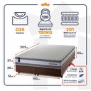 Ver imagem 3 de Conjunto Cama Box Super King c/ Molas Ensacadas Alpine Marrom 193x203x65