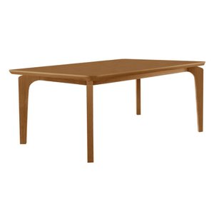 Mesa de Jantar Liz 180cm Tampo Mdf Canto Copo Moderna Mobília