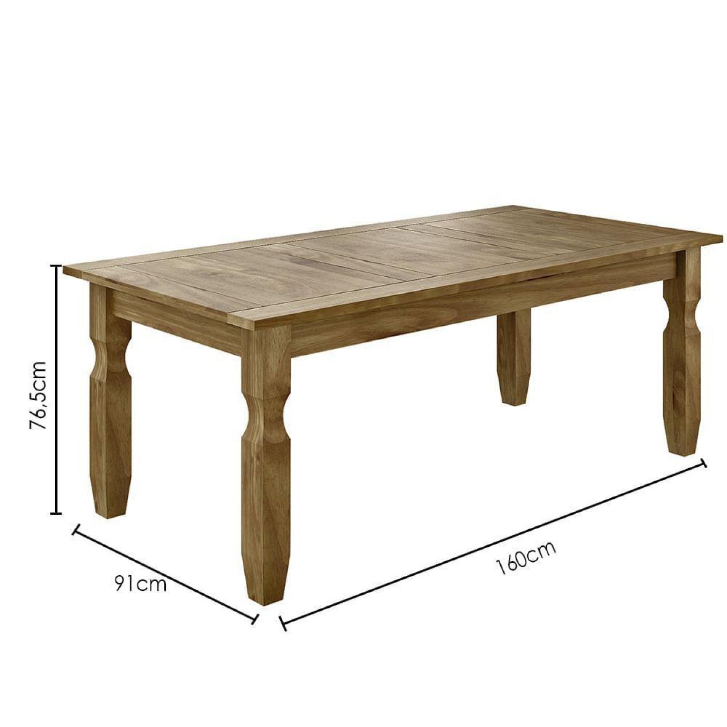 Mesa De Jantar Corona Rustica 160Cm Ideal Para Area Externa Madeira Macica  - 3