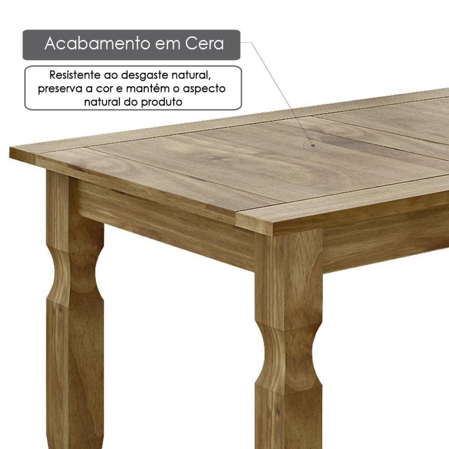 Mesa De Jantar Corona Rustica 160Cm Ideal Para Area Externa Madeira Macica  - 5