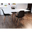 Ver imagem 5 de Conjunto de Mesa de Jantar Retangular 120x75 Tampo de Madeira Branco com 4 Cadeiras Pre