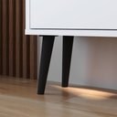 Ver imagem 5 de Kit Quarto Sapateira 3 Gavetas Basculantes Branco e Mesinha Lateral Pequena Nicho Off White/Cinamomo