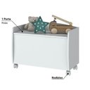 Ver imagem 3 de Conjunto Quarto Infantil 1 Baú 1 Armário Organizador 4 Nichos Suspensos Aquarela