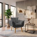Ver imagem 1 de Poltrona Decorativa Reforçada para Sala Alice para Recepção Manicure Escritório Suede