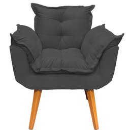 Poltrona Decorativa Reforçada para Sala Alice para Recepção Manicure Escritório Suede - 3