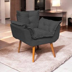 Poltrona Decorativa Reforçada para Sala Alice para Recepção Manicure Escritório Suede - 1