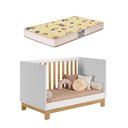 Ver imagem 4 de Quarto de Bebê com Berço 4315 Slim e Cômoda 5135 Flora Branco Freijó Qmovi + Colchão Gazin