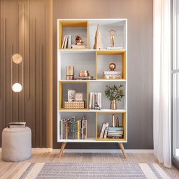 Estante para Livros Retrô com 4 Nichos Removíveis 180cmx90cm Atlas Yescasa - 4