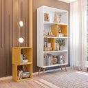 Ver imagem 1 de Estante para Livros Retrô com 4 Nichos Removíveis 180cmx90cm Atlas Yescasa