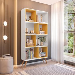 Estante para Livros Retrô com 4 Nichos Removíveis 180cmx90cm Atlas Yescasa - 5