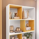 Ver imagem 3 de Estante de Livros Retrô 90cmx180cm Pés em Madeira Maciça 4 Nichos Removíveis Atlas YesCasa