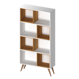 Estante para Livros Retrô com 4 Nichos Removíveis 180cmx90cm Atlas Yescasa - 7